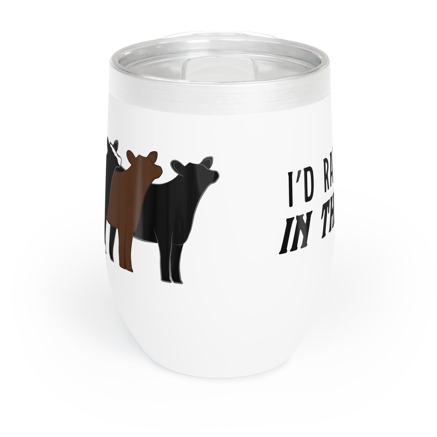 I'd Rather Be At the Barn Show Heifer Wine Tumbler | 4H Club Gift | Stock Show Gift | Livestock Show Mom | Livestock Show | Show Goat Gift