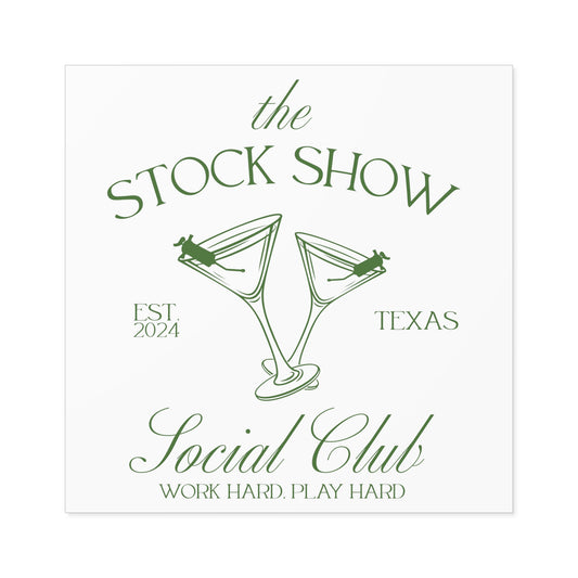 The Stock Show Social Club Indoor\Outdoor Stickers (Solo Cups) | Livestock Country Club | Stock Show Mom Style | Show Pig | Show Lamb