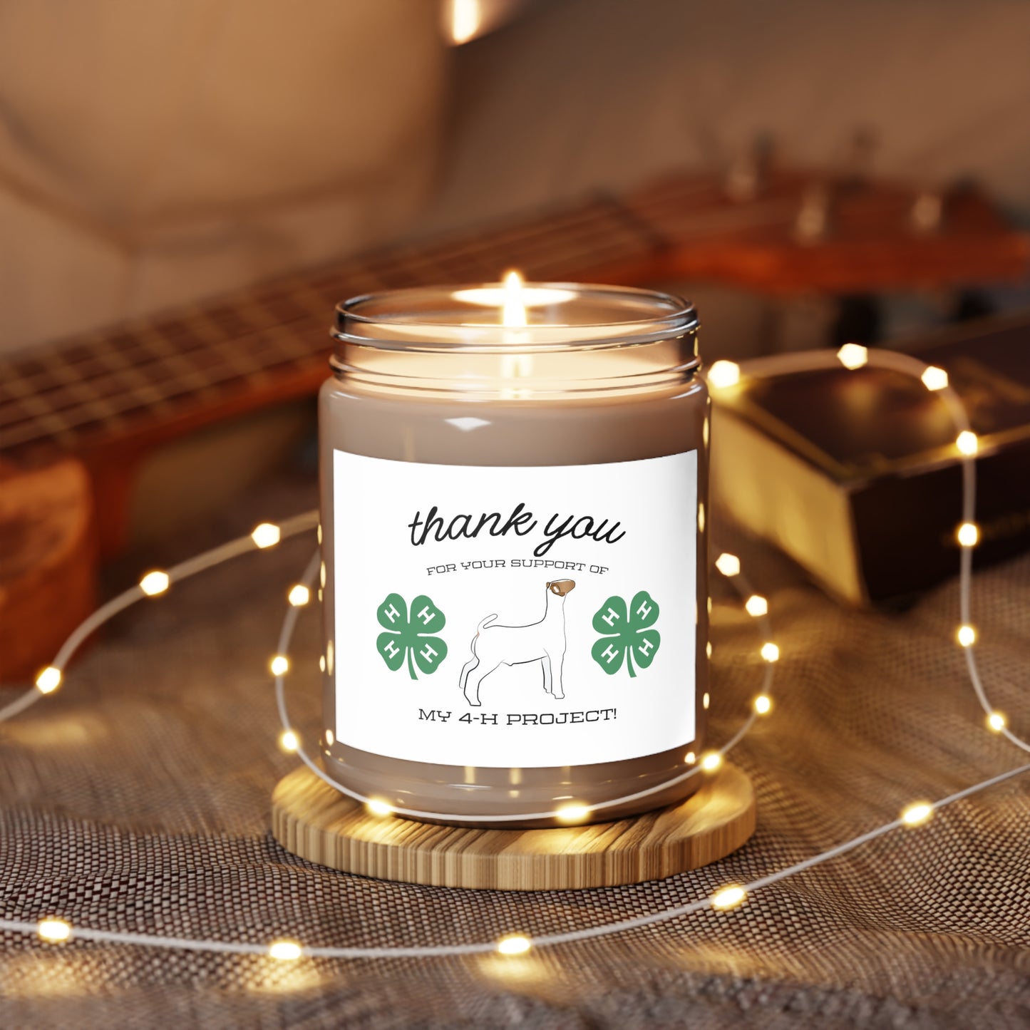 4H Club Buyers Gift Scented Candles, 9oz | Show Goat Buyer Gift | 4-H Clover | County Fair Buyers Gift | Livestock Thank You Gift