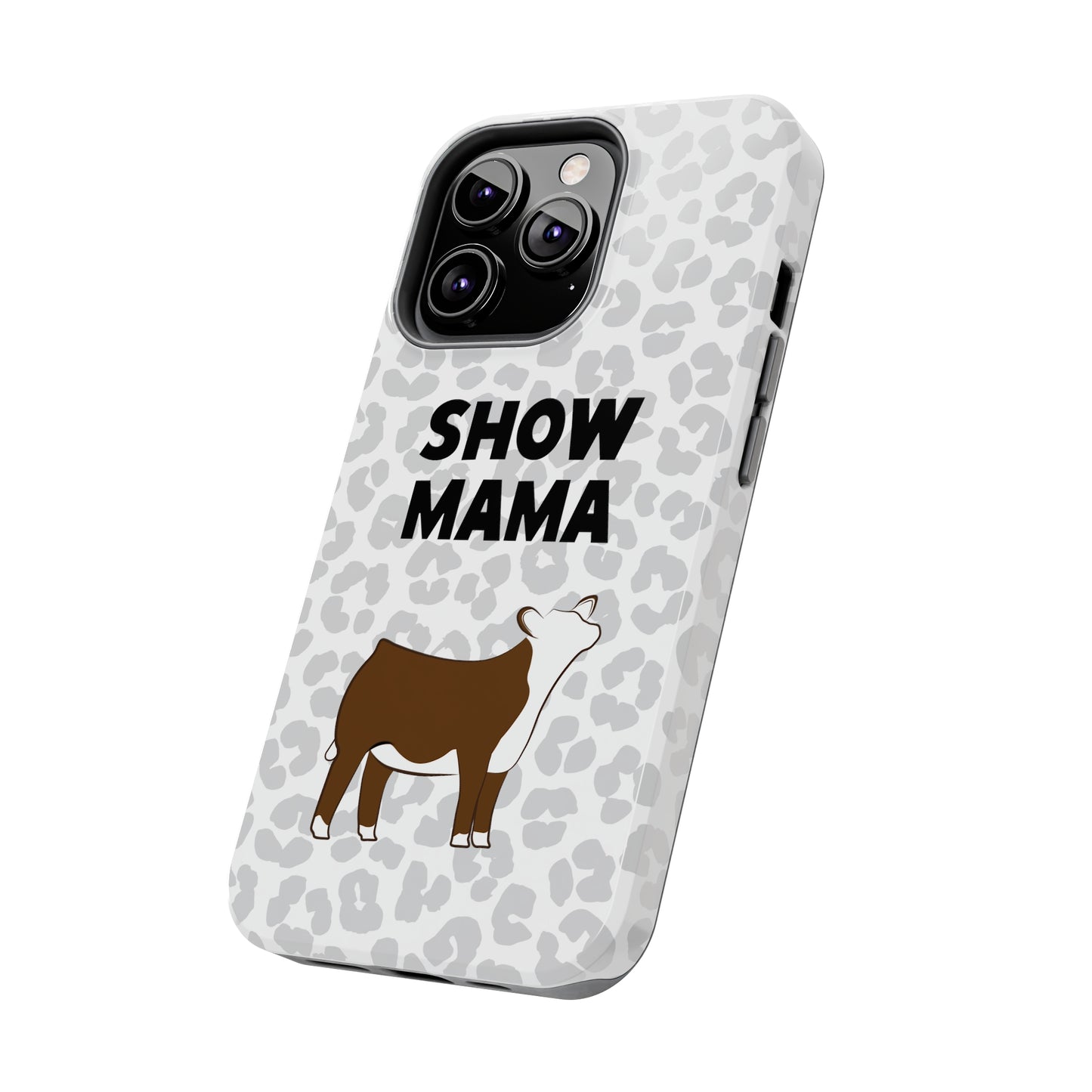 Show Mama Hereford Show Heifer Leopard Print Phone Cases | Livestock Phone Case | Livestock Gifts for Her