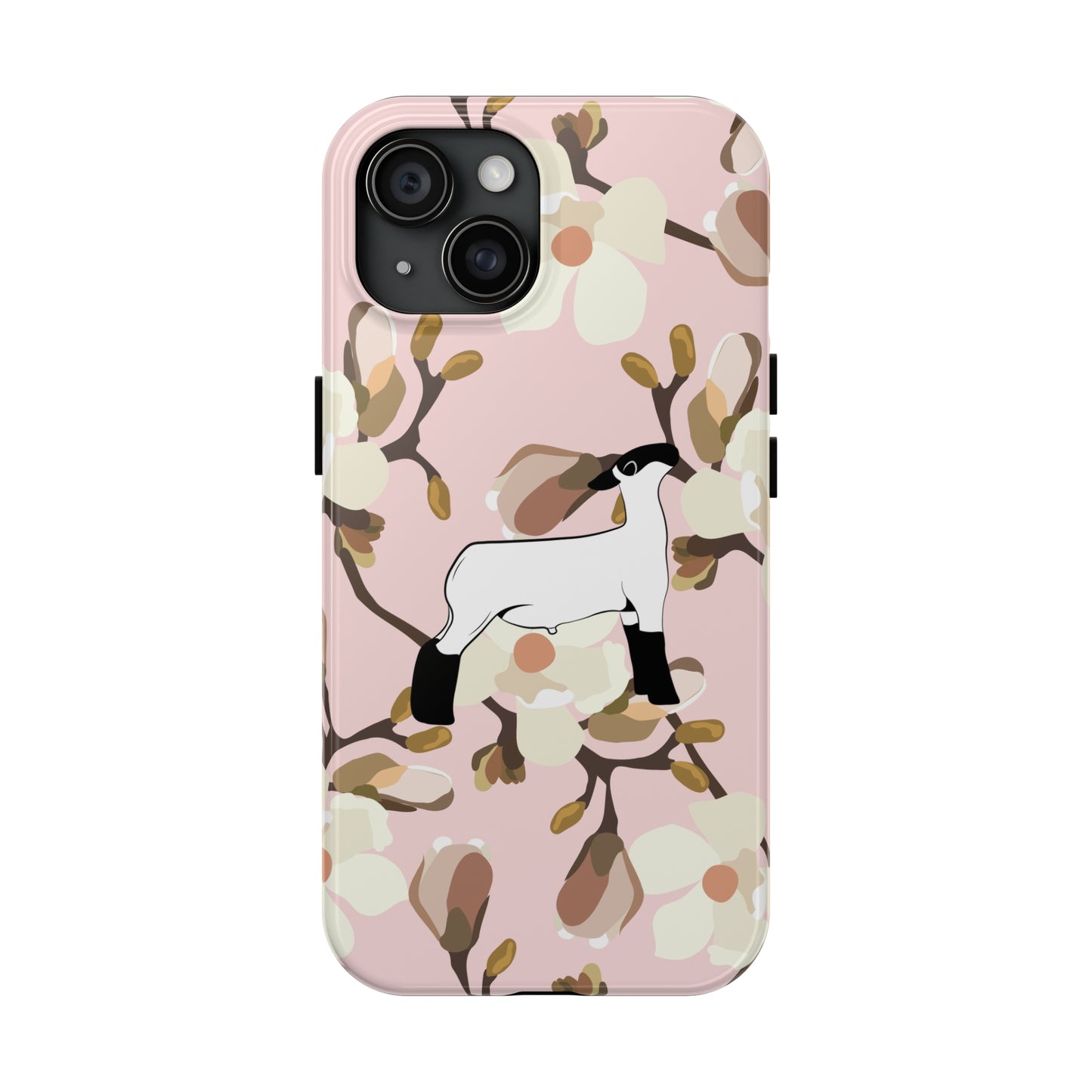 Show Lamb Pink Magnolia Print Phone Cases | Livestock Phone Case | Livestock Gifts for Her | Lamb and Heifer Phone Case