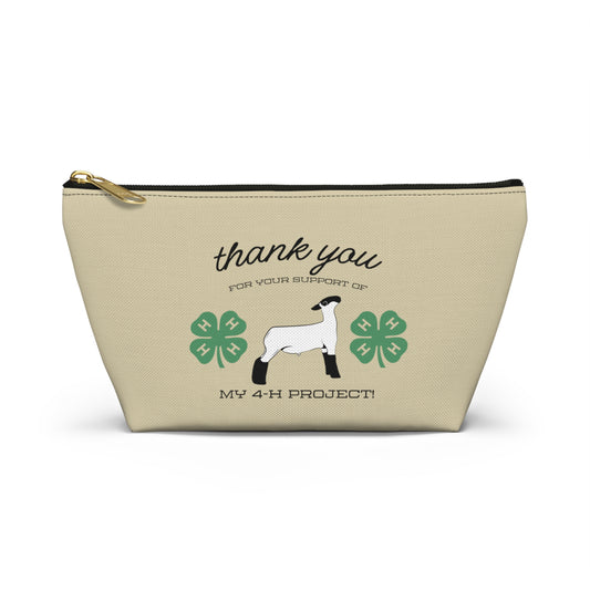 4H Club Buyers Gift Accessory Pouch | Show Lamb Buyer Gift | 4-H Clover | County Fair Buyers Gift | Livestock Thank You Gift