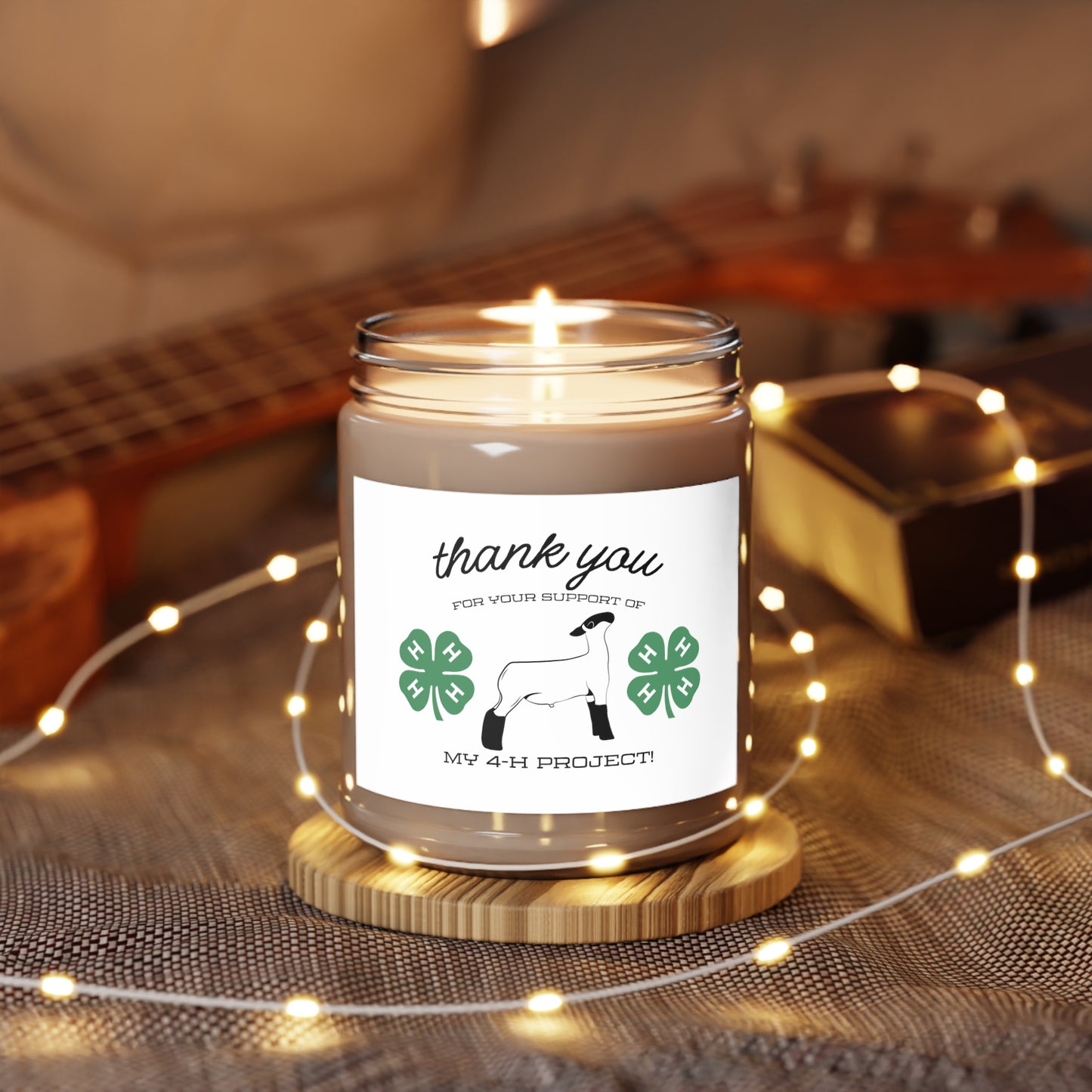 4H Club Buyers Gift Scented Candles, 9oz | Show Lamb Buyer Gift | 4-H Clover | County Fair Buyers Gift | Livestock Thank You Gift