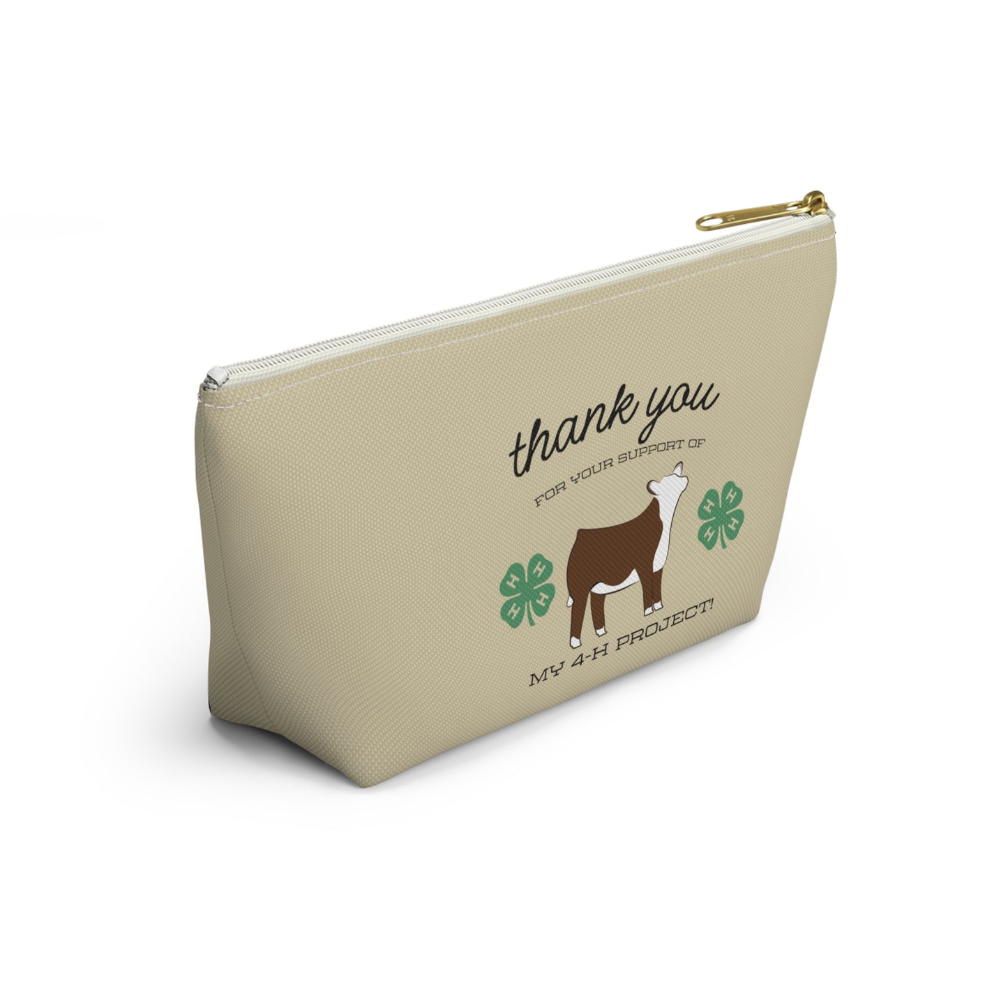 4H Club Buyers Gift Accessory Pouch | Show Steer Buyer Gift | 4-H Clover | County Fair Buyers Gift | Livestock Thank You Gift