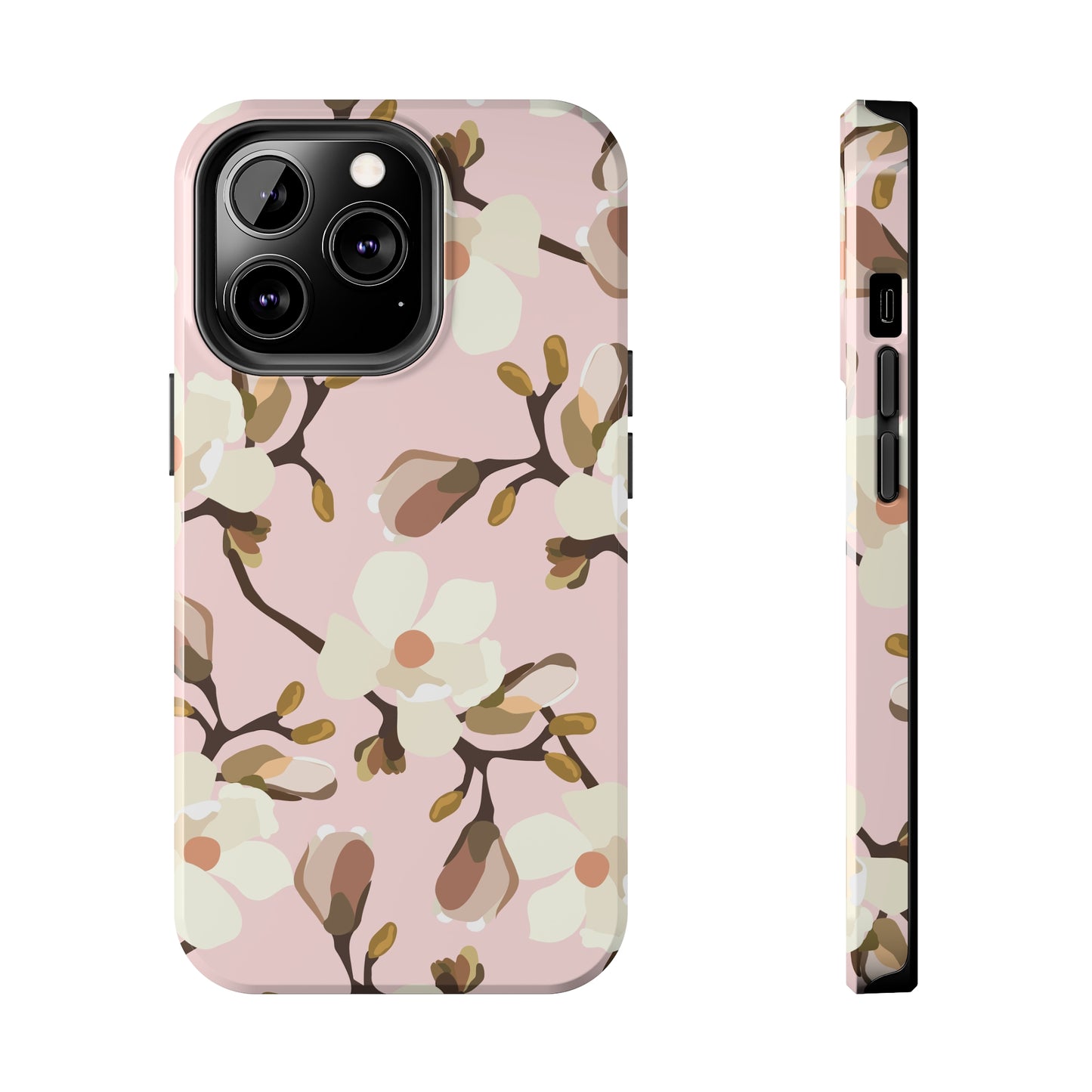 Pink Magnolia Print Phone Case | Pink Phone Case | Gifts for Her